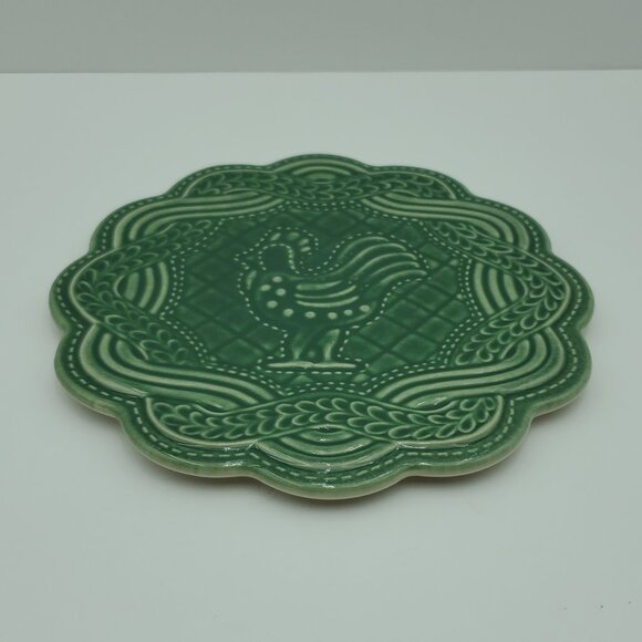 Longaberger Pottery American Craft Originals Light Ivy Rooster Trivet Wall Decor - Picture 2 of 6
